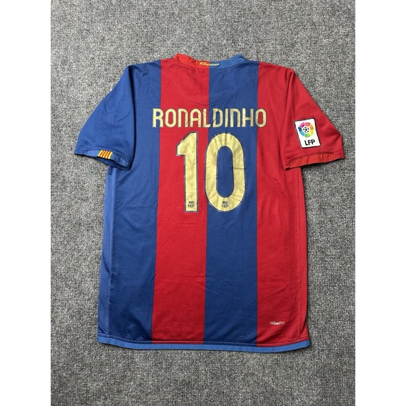Nike Other - Boys Soccer Nike Barcelona Ronaldinho Home Jersey Blue Red, Size XL (18–20)
